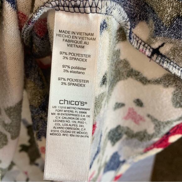 Chico’s Womens Blouse Shirt Chico Size 2 Womens Size Large Floral Pockets - Picture 8 of 9